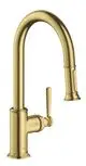 AXOR-HG-AXOR-Montreux-Einhebel-Kuechenmischer-180-mit-Ausziehbrause-Brushed-Brass-16581950 gallery number 1